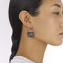 Silver wire mesh beaded earrings by Milena Zu